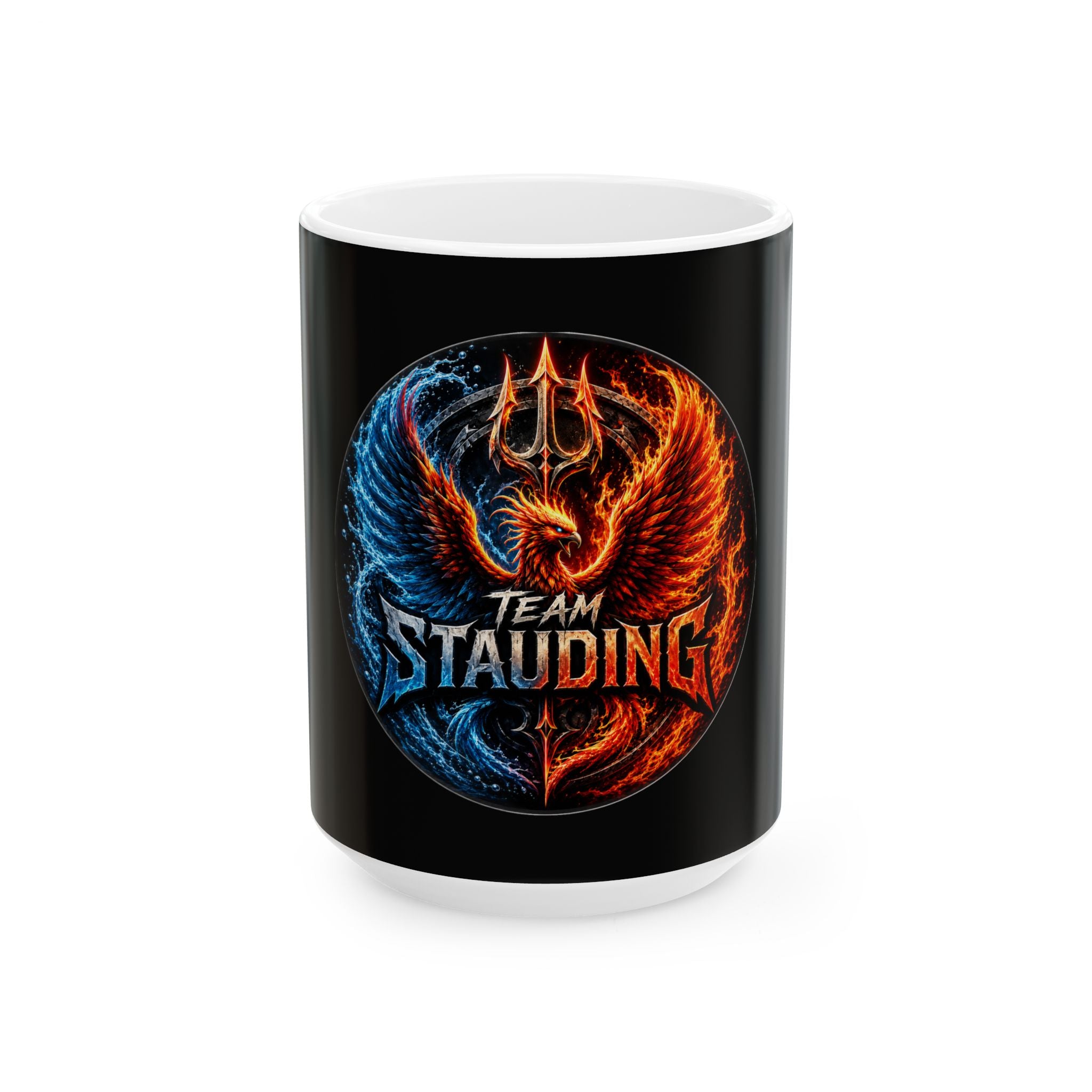 Team Stauding Phoenix Trident Ceramic Mug — Fire & Ice Gaming Coffee Cup (11oz, 15oz)