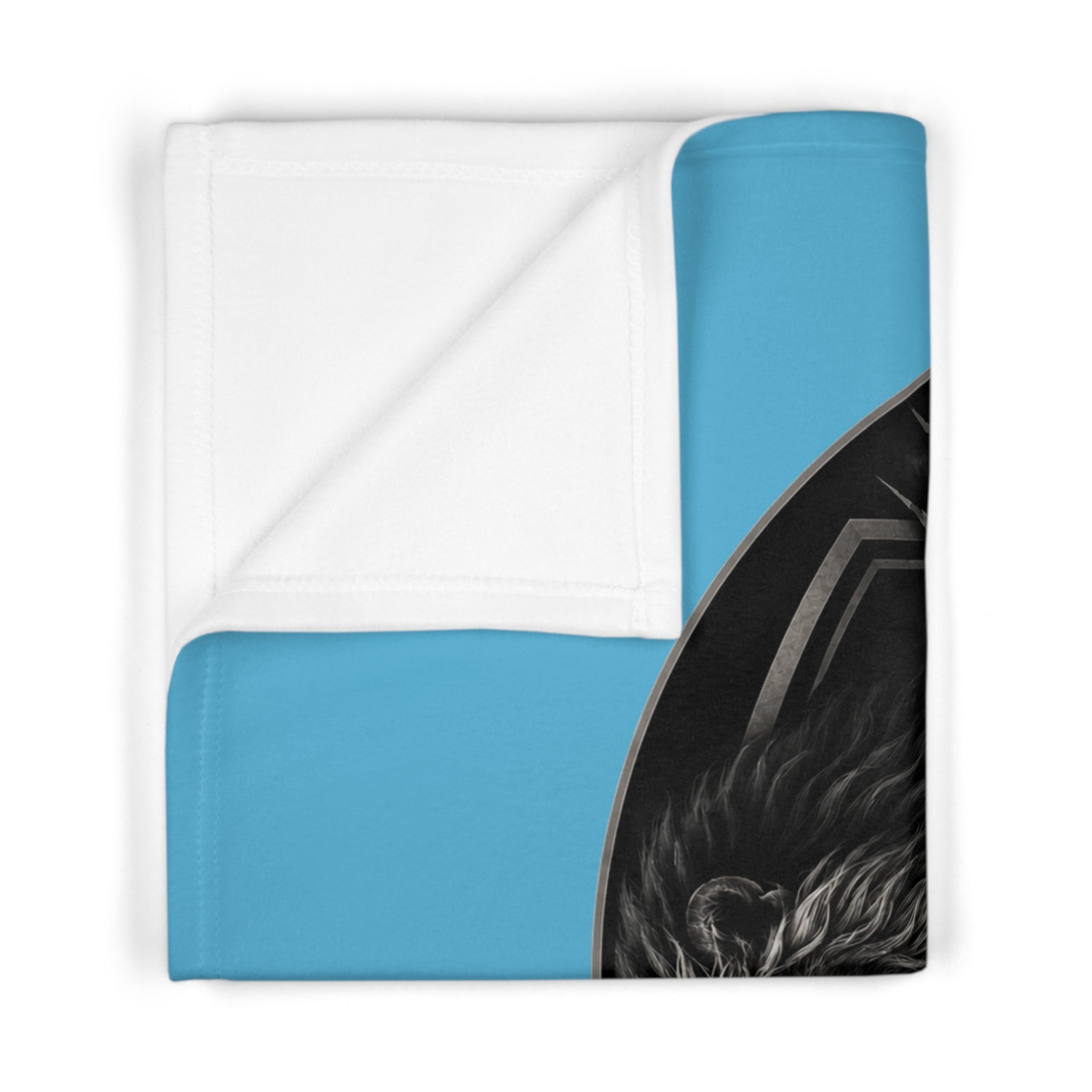 Custom OTS Lion & Car Baby Blanket - Soft Fleece Blue