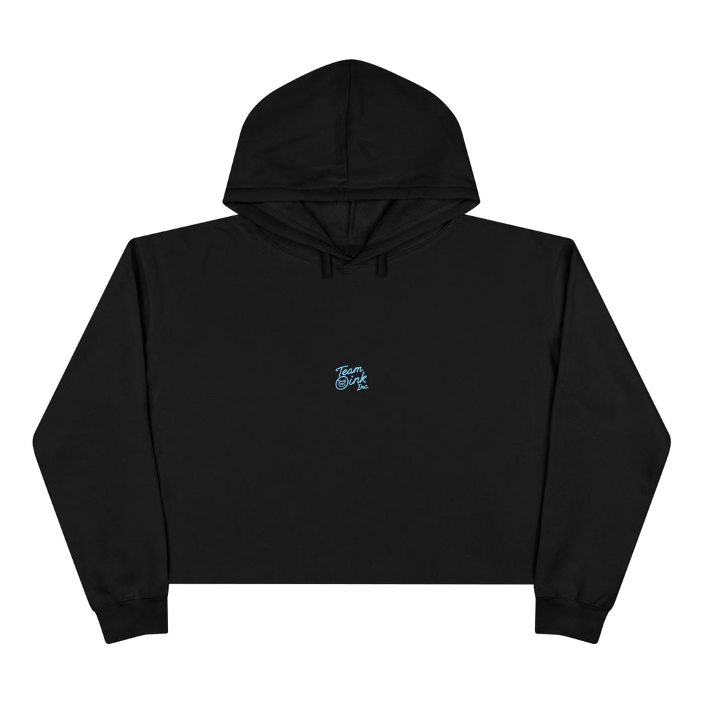 Team Oink Inc. Cropped Hoodie – Minimal Pastel Logo Crop Sweatshirt