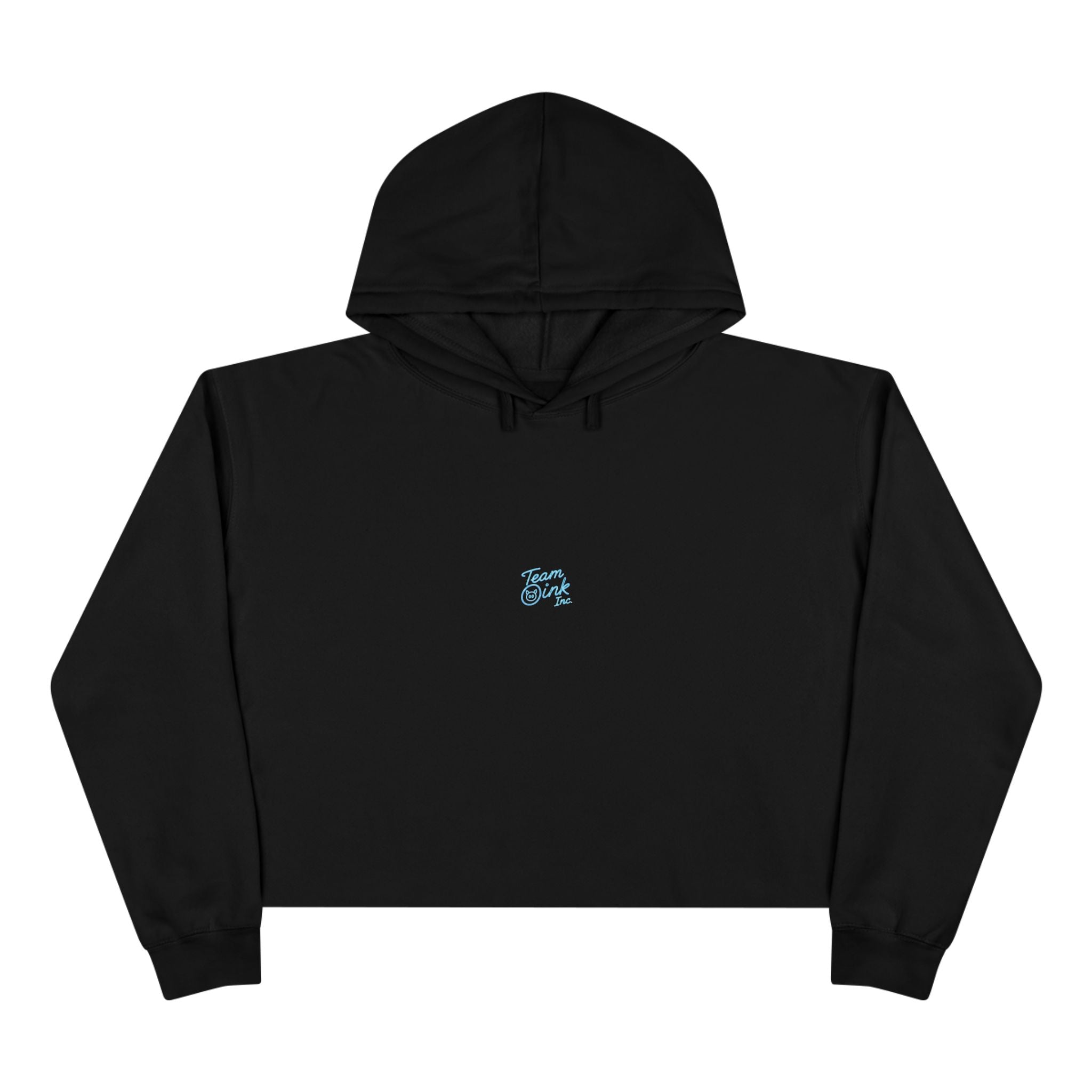 Team Oink Inc. Cropped Hoodie – Minimal Pastel Logo Crop Sweatshirt