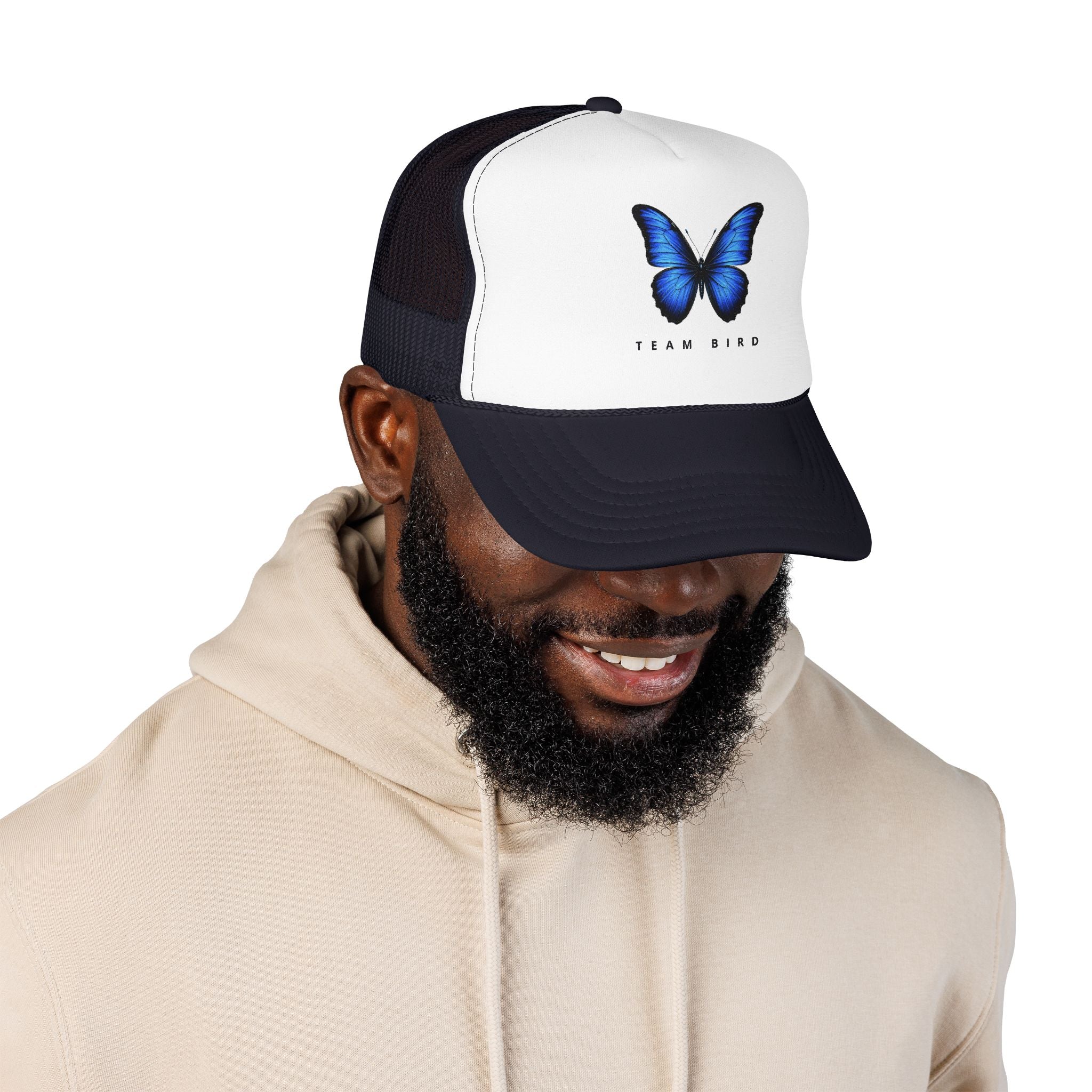 Blue Butterfly Trucker Hat — Vibrant Monarch-Inspired Foam Cap