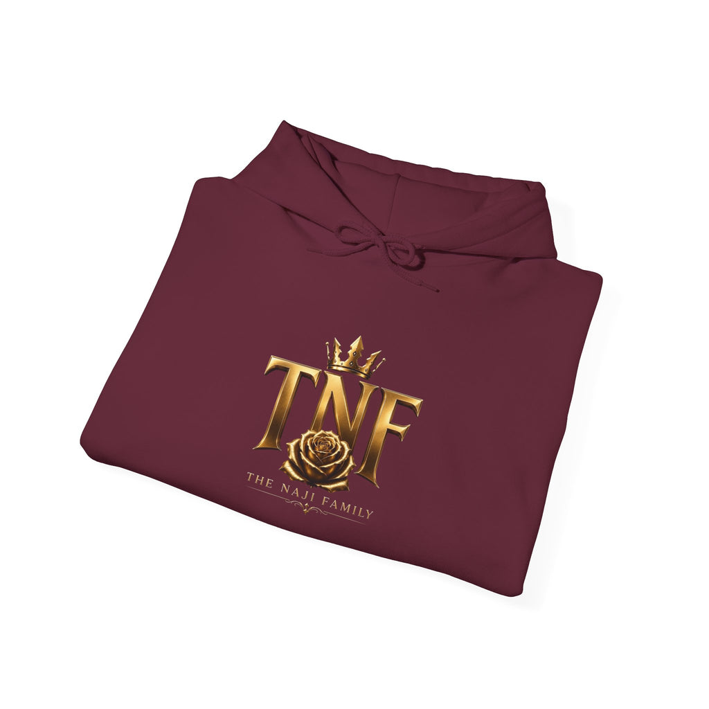 TNF Gold Rose Hoodie — Elegant Crown Logo Pullover