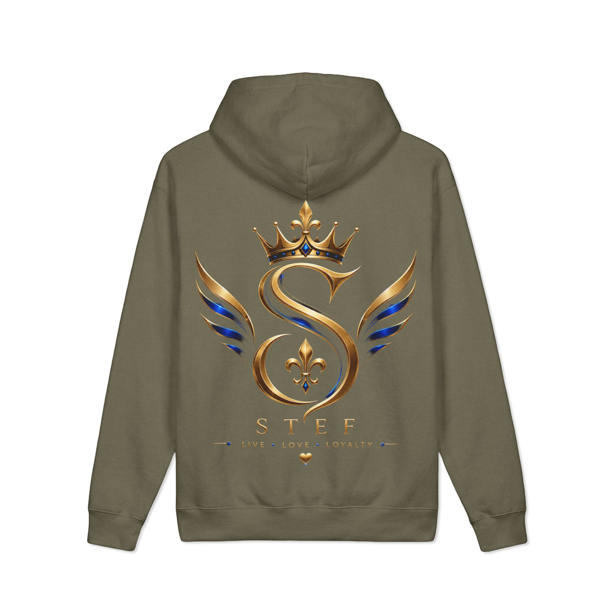 Crowned S Monogram Hoodie — Stef Gold Royal Crest Sweatshirt