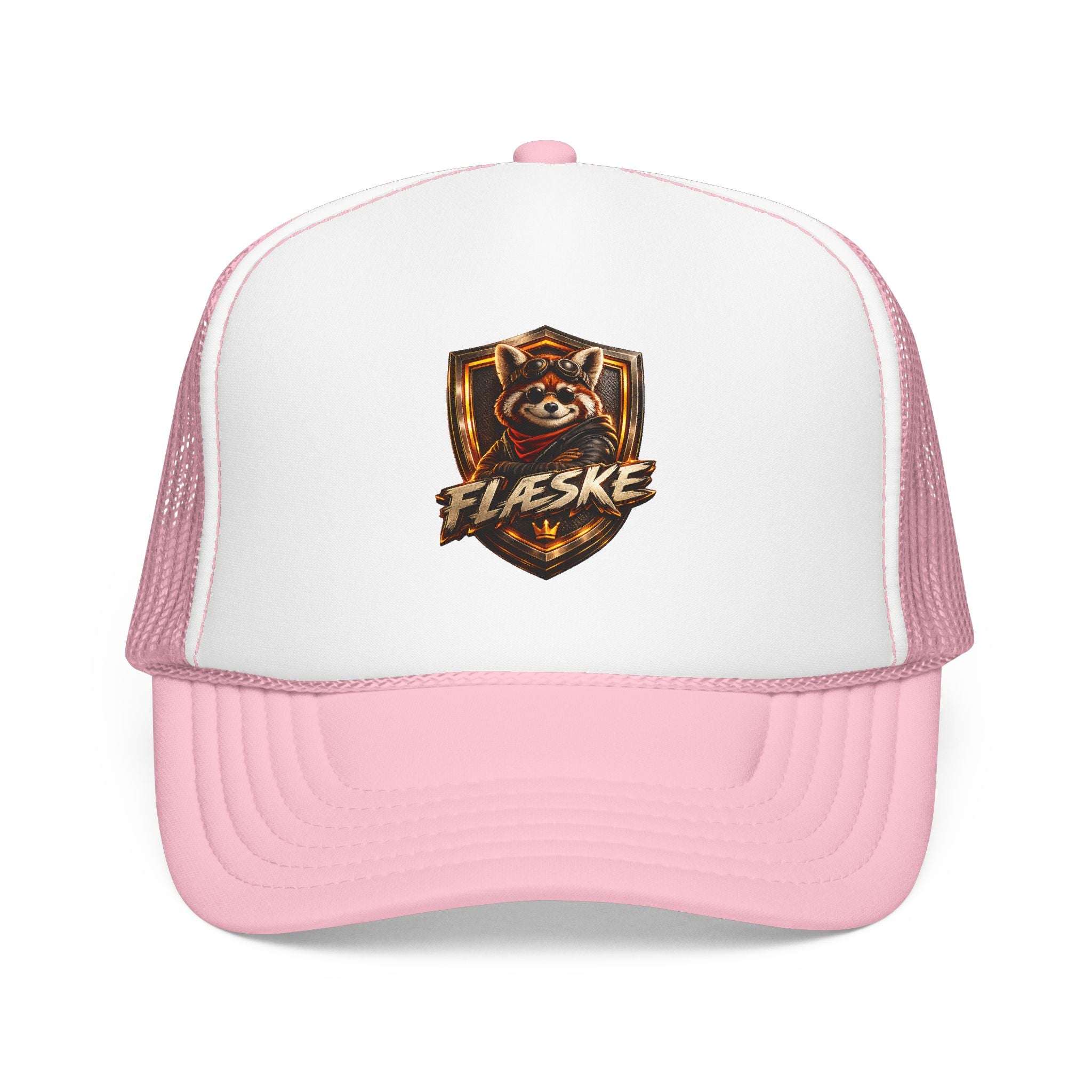Ember Raccoon Shield Trucker Hat