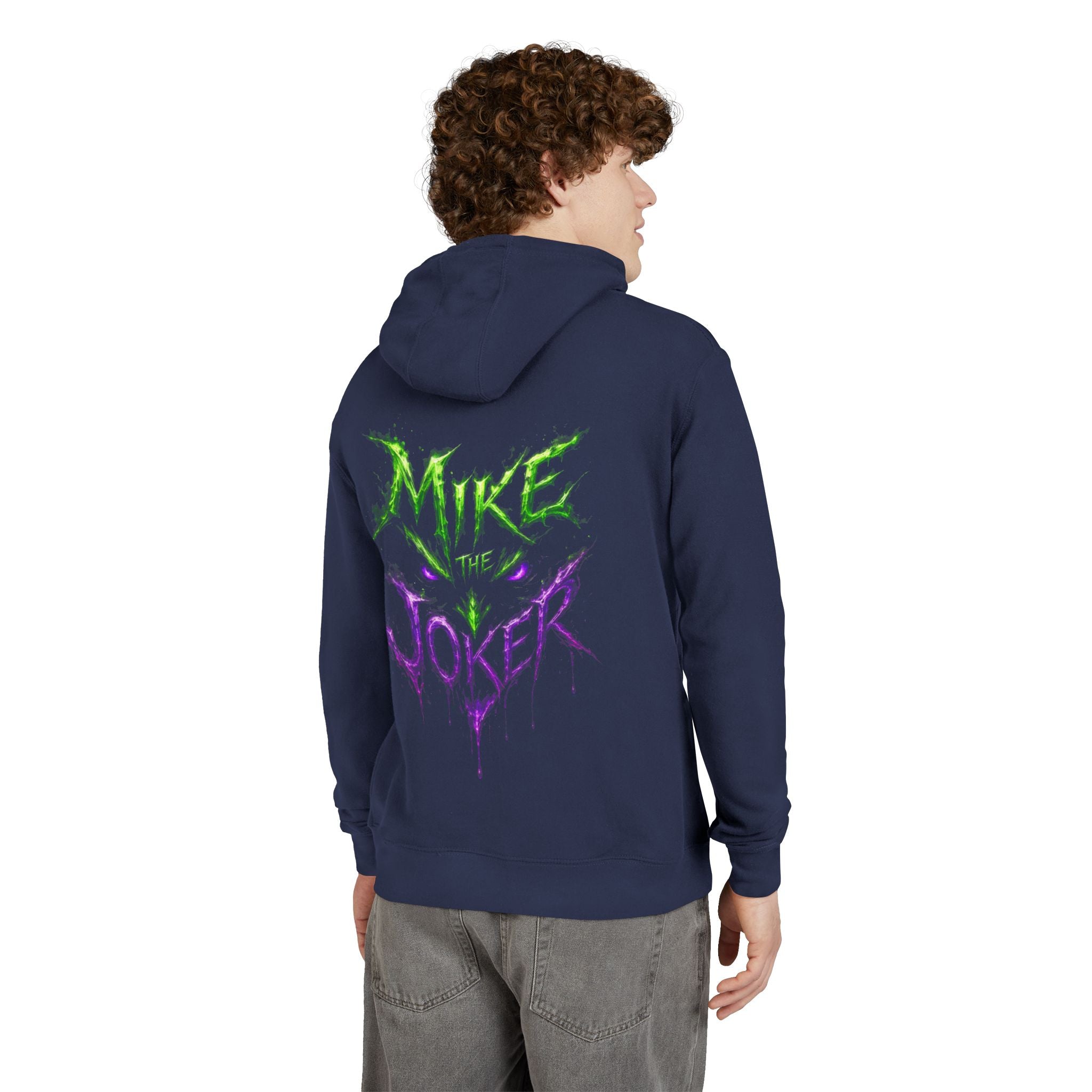 Joker Graphic Hoodie — "Mike the Joker" Neon Green & Purple Streetwear