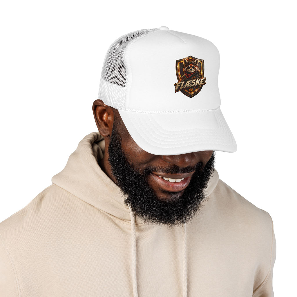 Ember Raccoon Shield Trucker Hat