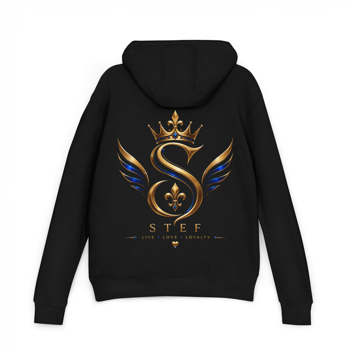 Crown S Wings Hoodie — Gold Fleur-de-Lis Logo French Terry Sweatshirt