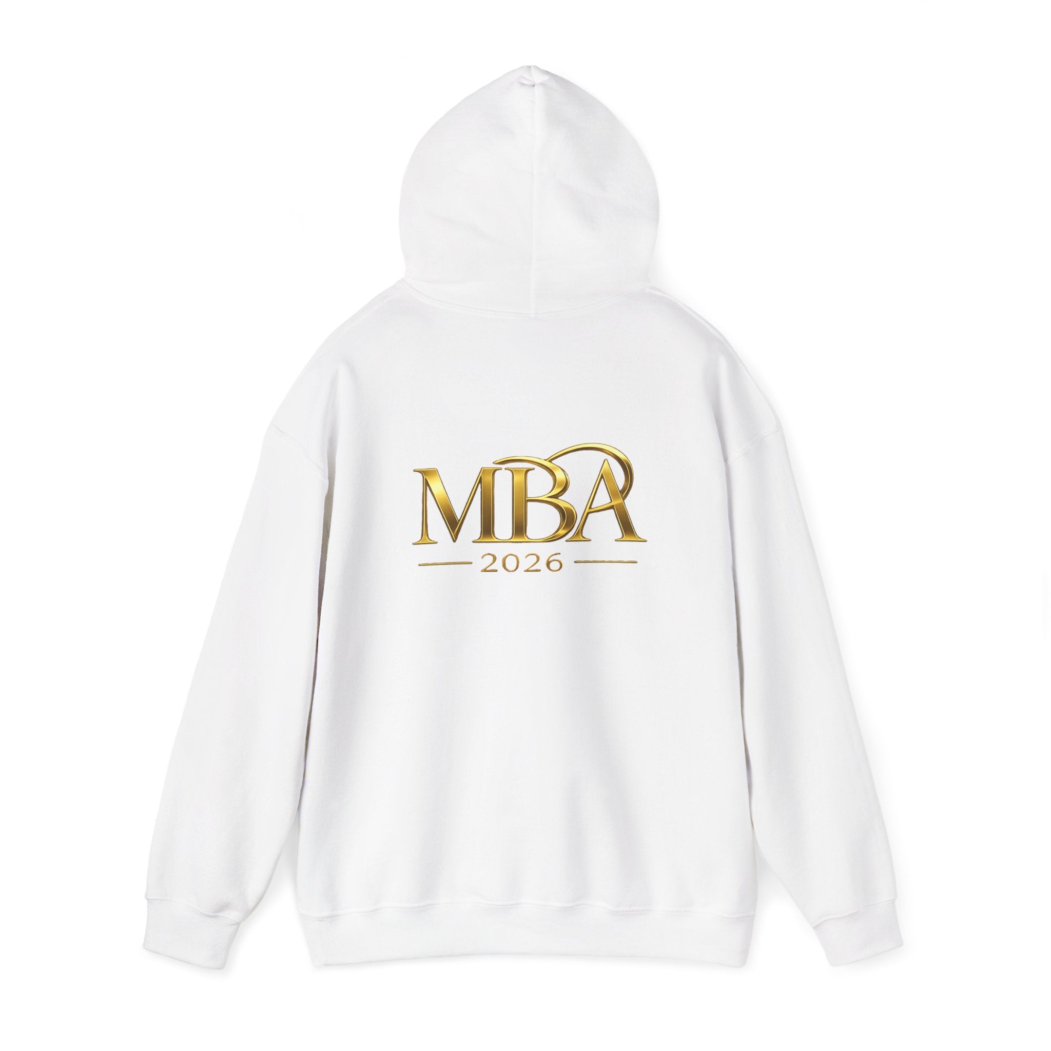 MBA 2026 Gold Logo Hoodie — Graduation/Alumni Commemorative Sweatshirt