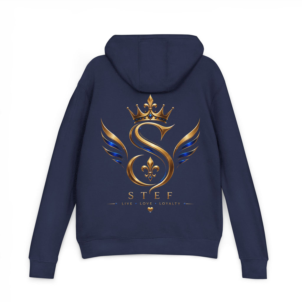 Crown S Wings Hoodie — Gold Fleur-de-Lis Logo French Terry Sweatshirt