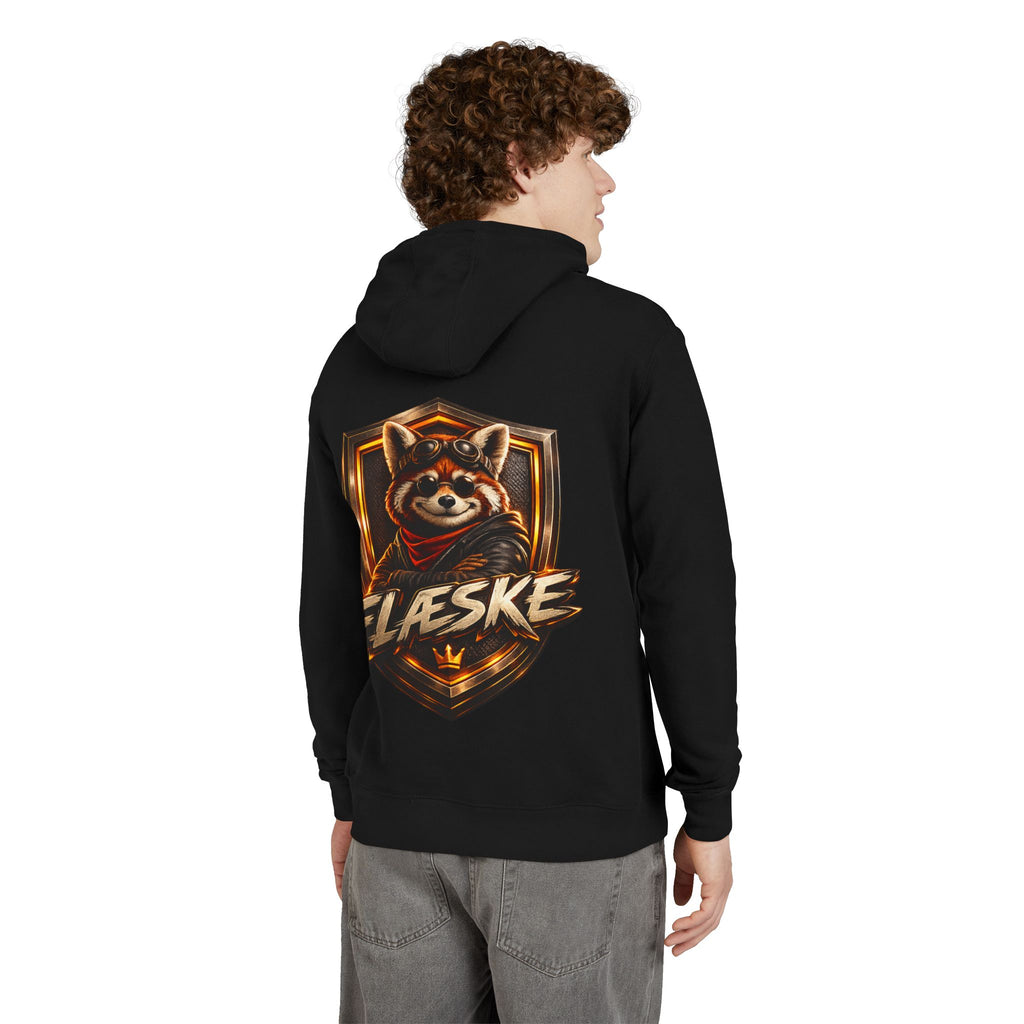 Raccoon Crest Hoodie — "Flæske" Gamer Logo Pullover