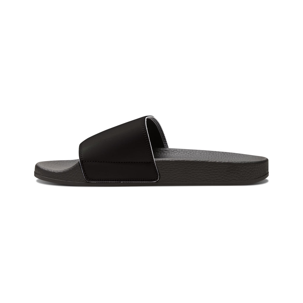 Men's Removable-Strap Slides — Black Bear Paw Graphic Pool & Casual Sandals