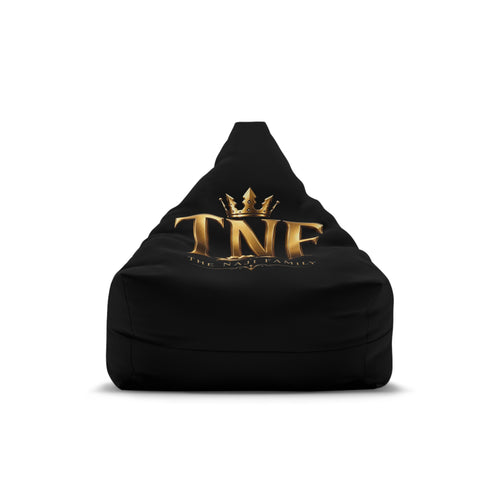 Bean Bag Cover — Black Luxury 'TNF' Gold Crown Accent