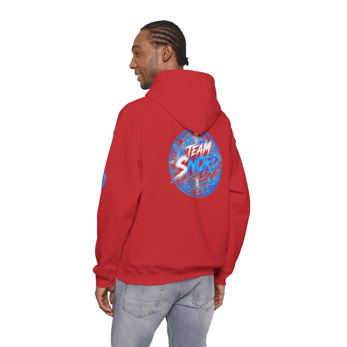 Nord Globe Hoodie — Blue Vintage Graphic Hooded Sweatshirt