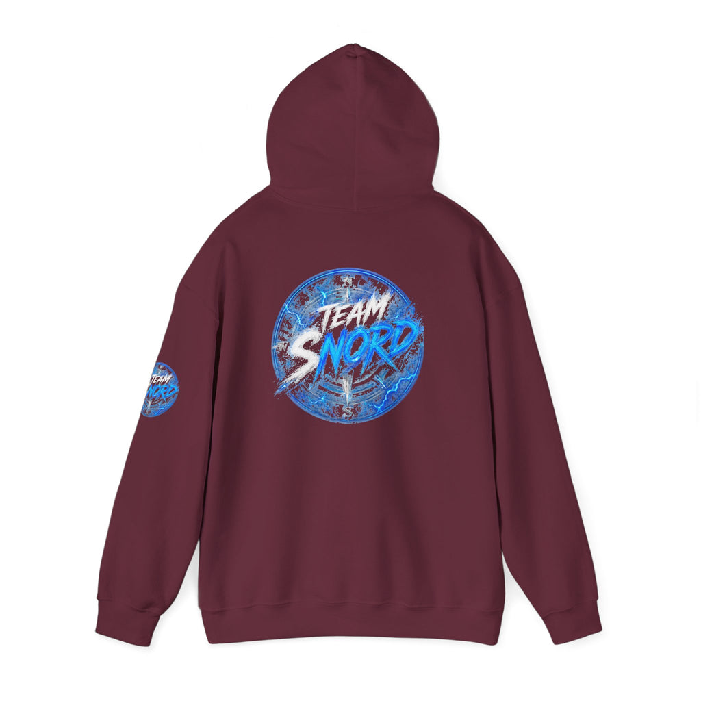 Nord Globe Hoodie — Blue Vintage Graphic Hooded Sweatshirt