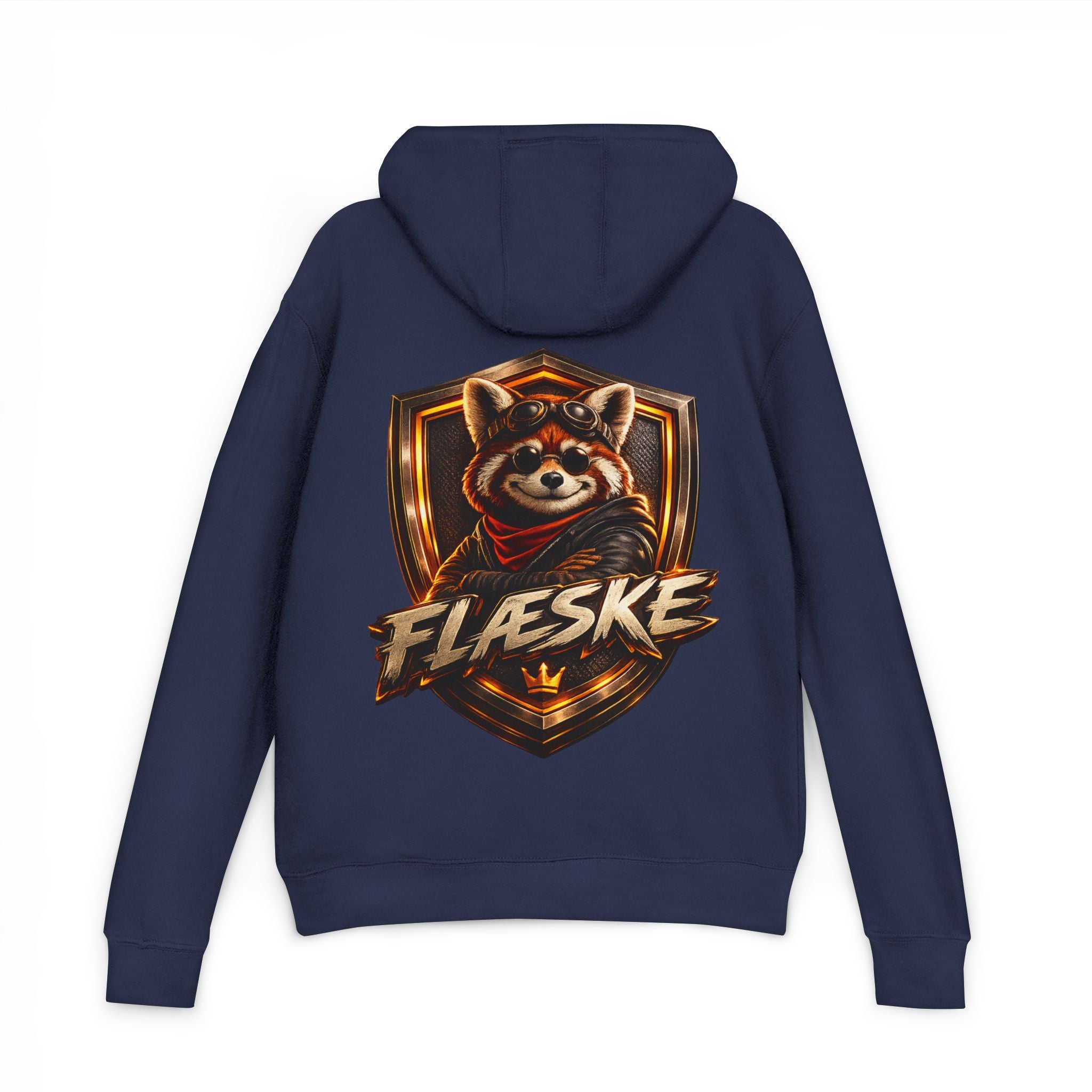 Raccoon Crest Hoodie — "Flæske" Gamer Logo Pullover