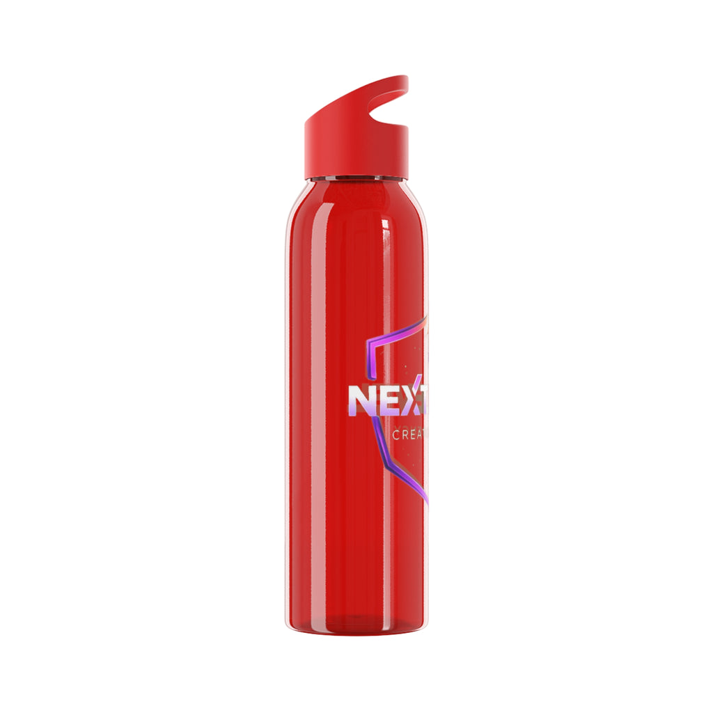 Sky Water Bottle — Clear Bottle with Gradient Arrow Logo (Next Level Creator Agency)