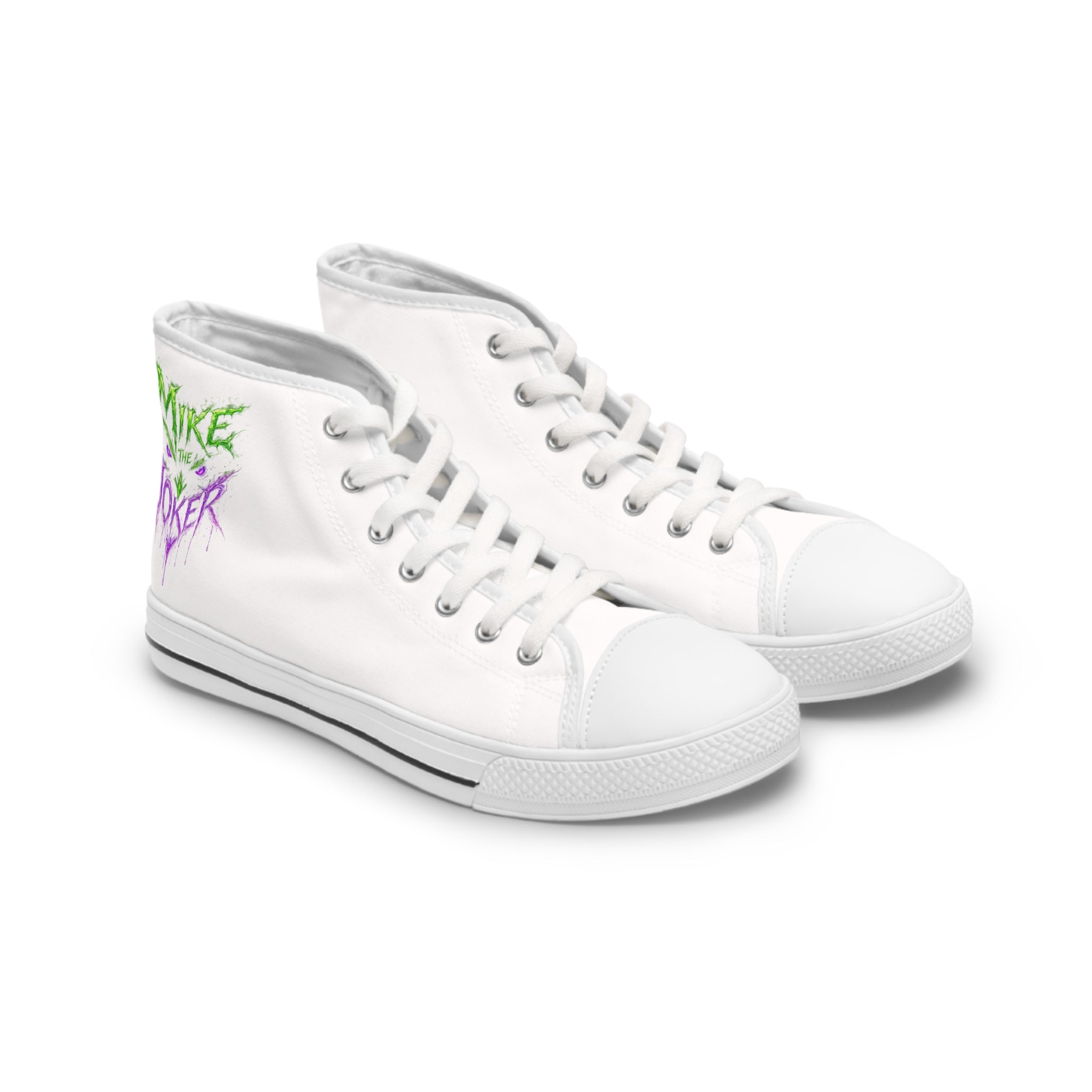 High Top Sneakers — Neon Graffiti "Make It Quicker" Women's Canvas Shoes