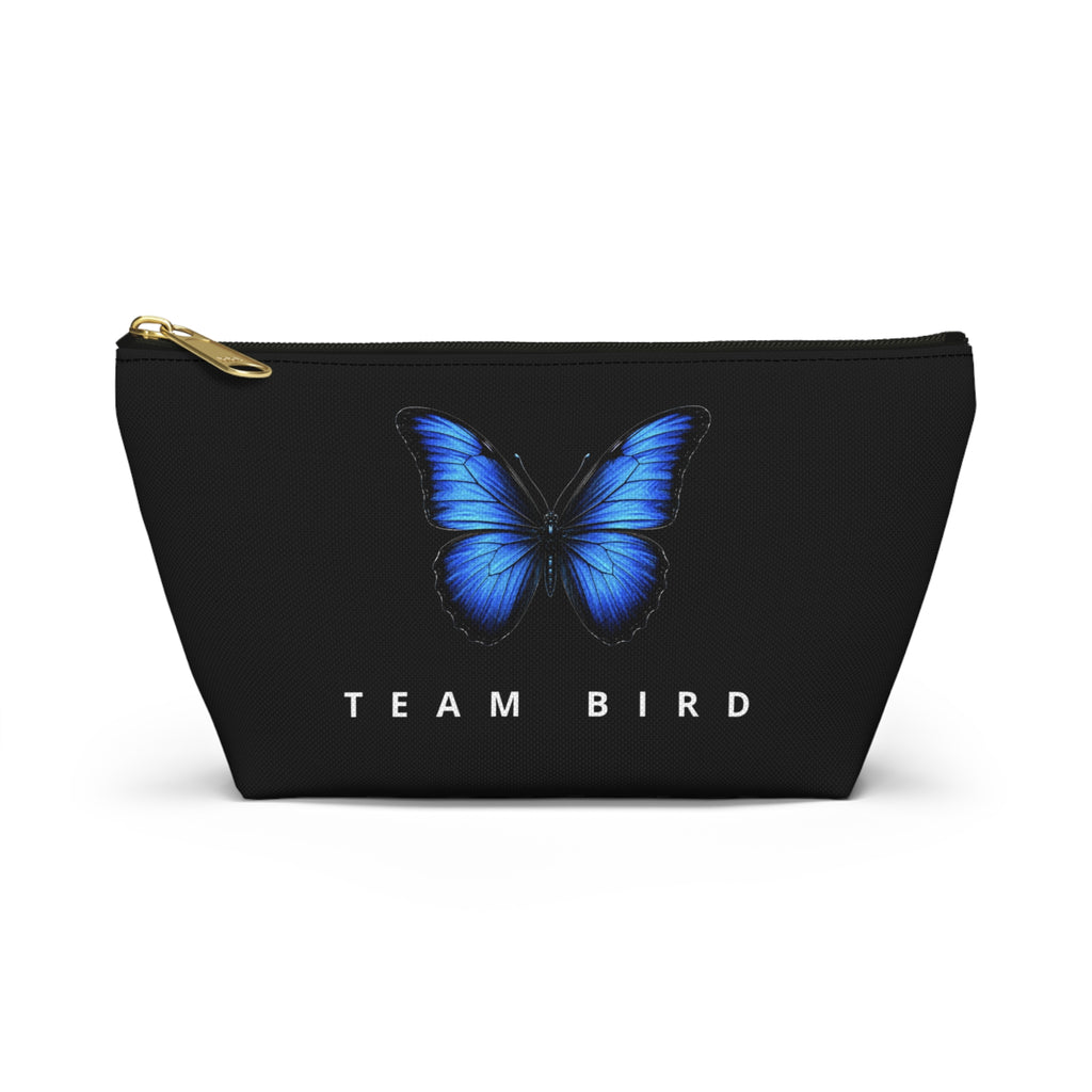 Butterfly Cosmetic Pouch — 'TEAM BIRD' Travel Makeup Bag