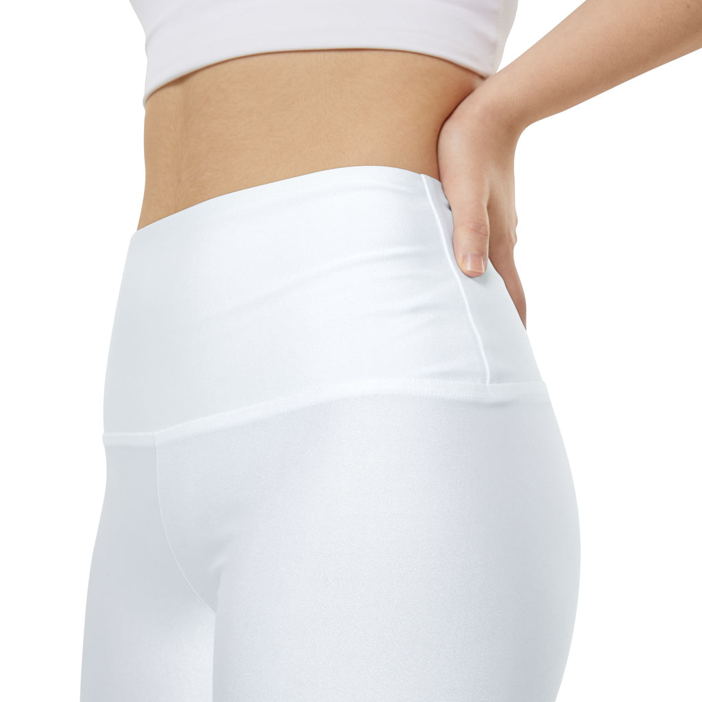 White Yoga Bike Shorts with Minimal Crown Logo — Women's Workout Shorts