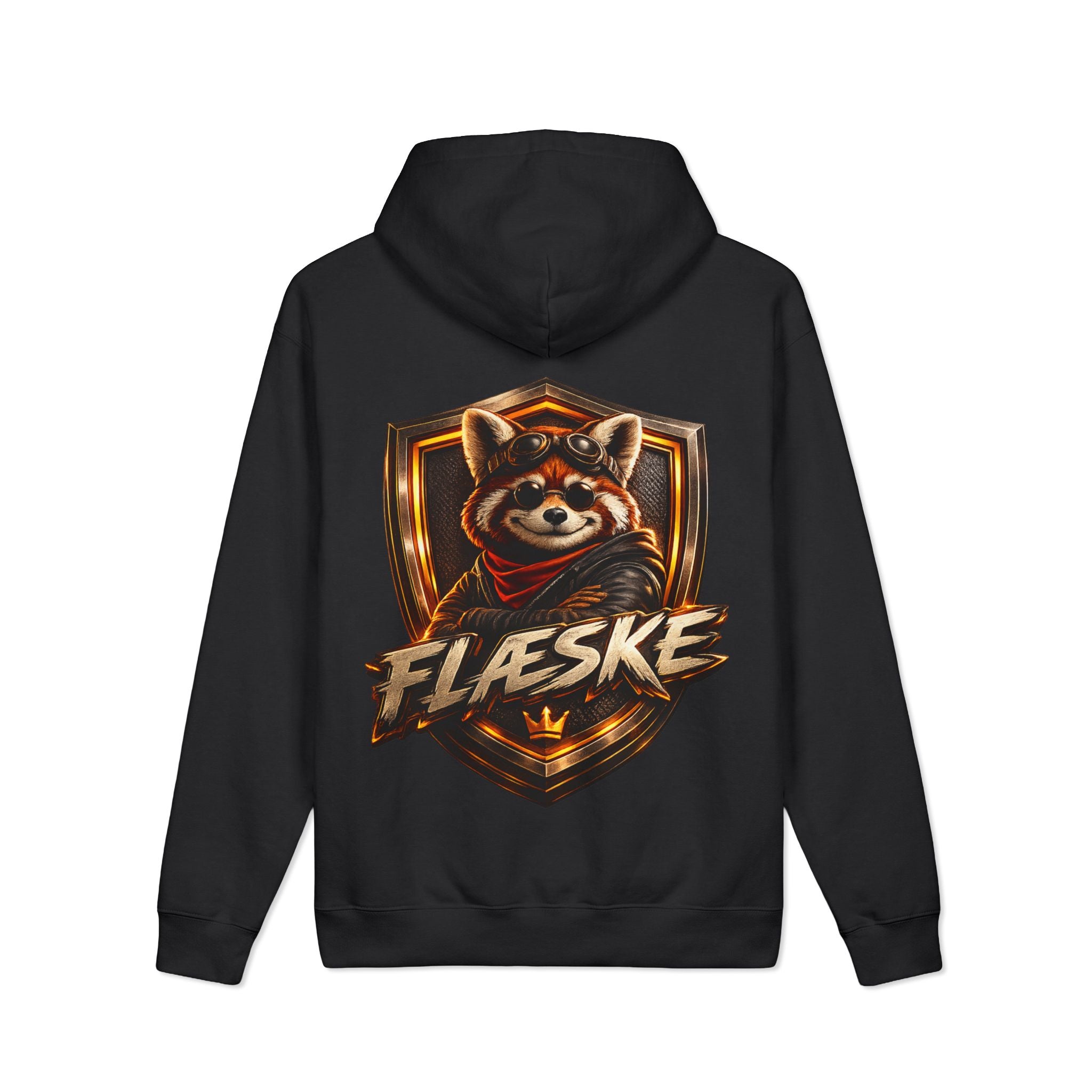 Hoodie — 'Flæske' Red Panda Crest Graphic Hoodie