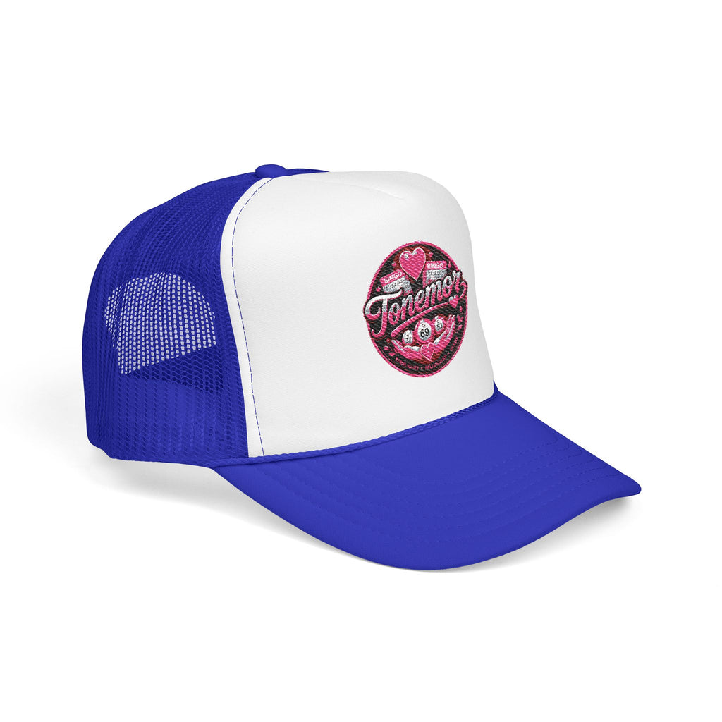 Foam Trucker Hat — Pink Glitter "Tenerme" Heart Patch Cap
