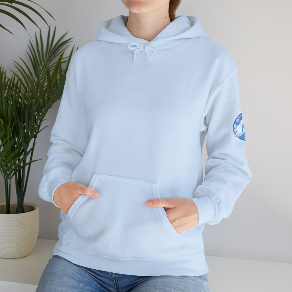 Nord Globe Hoodie — Blue Vintage Graphic Hooded Sweatshirt