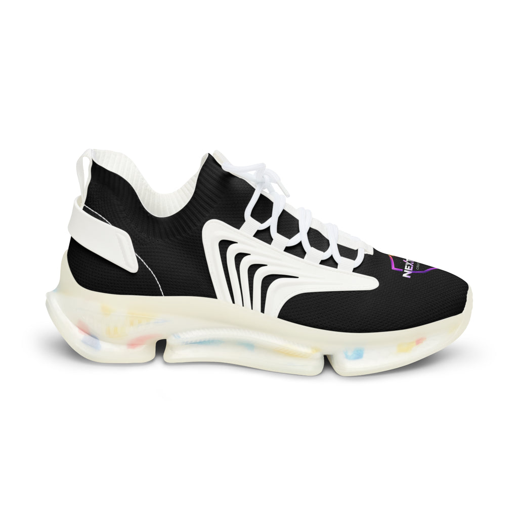 Men's Modern Mesh Sneakers — Lightweight Black Athletic Shoes with Cushioned Sole