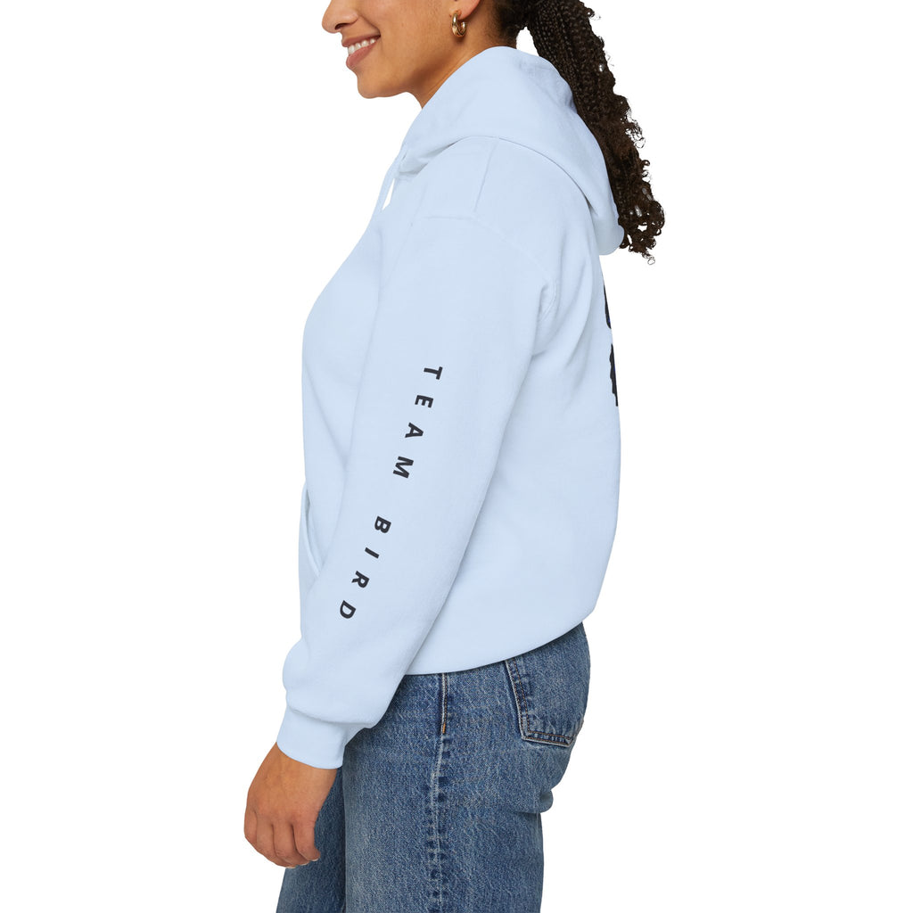 Butterfly Hoodie — "Team Bird" Blue Butterfly Graphic Hooded Sweatshirt