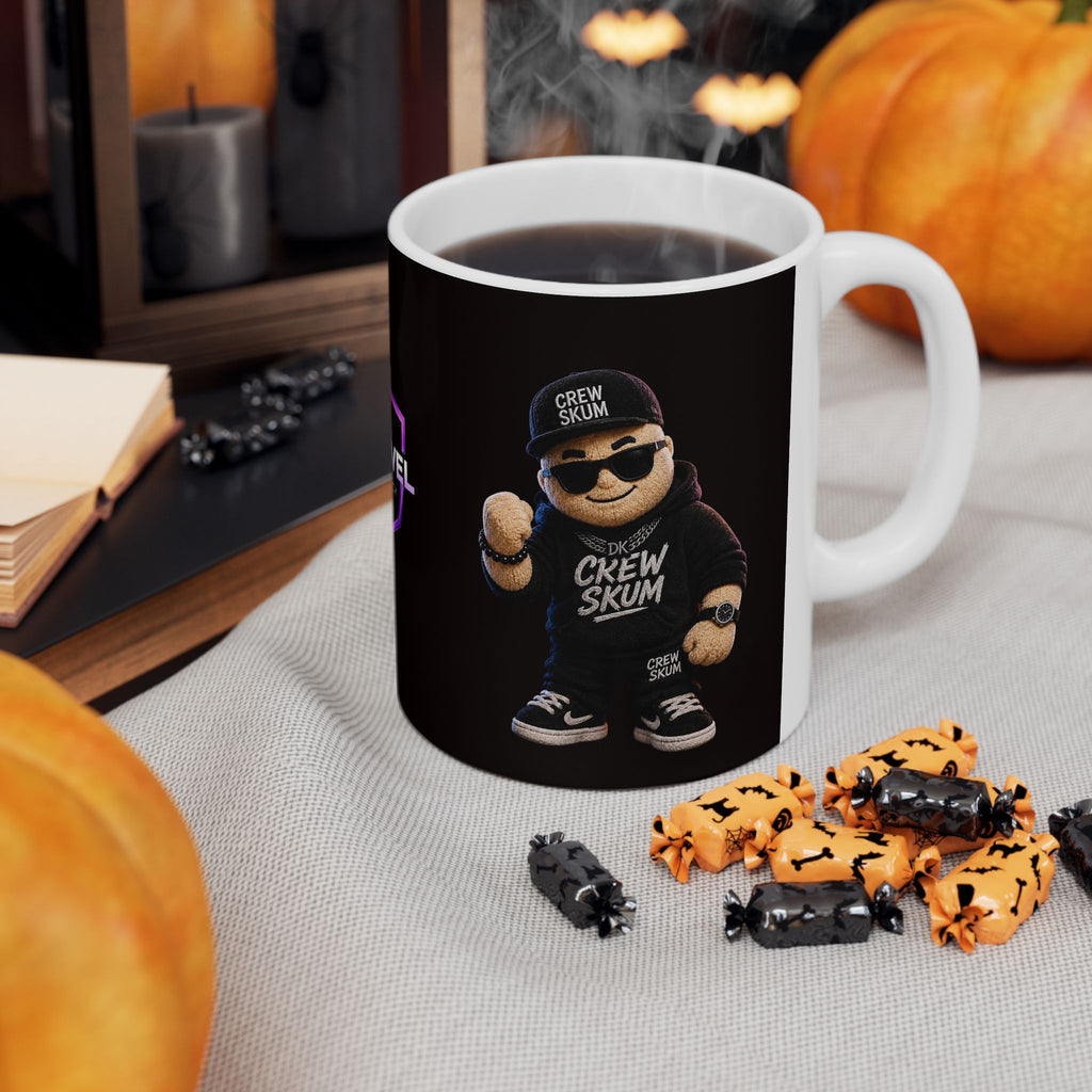 Next Level Creator Agency Logo Ceramic Mug — Black Branded Coffee Cup (11oz, 15oz)