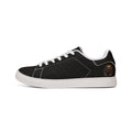Men's Low-Top Leather Sneakers — Classic Black Casual Trainers