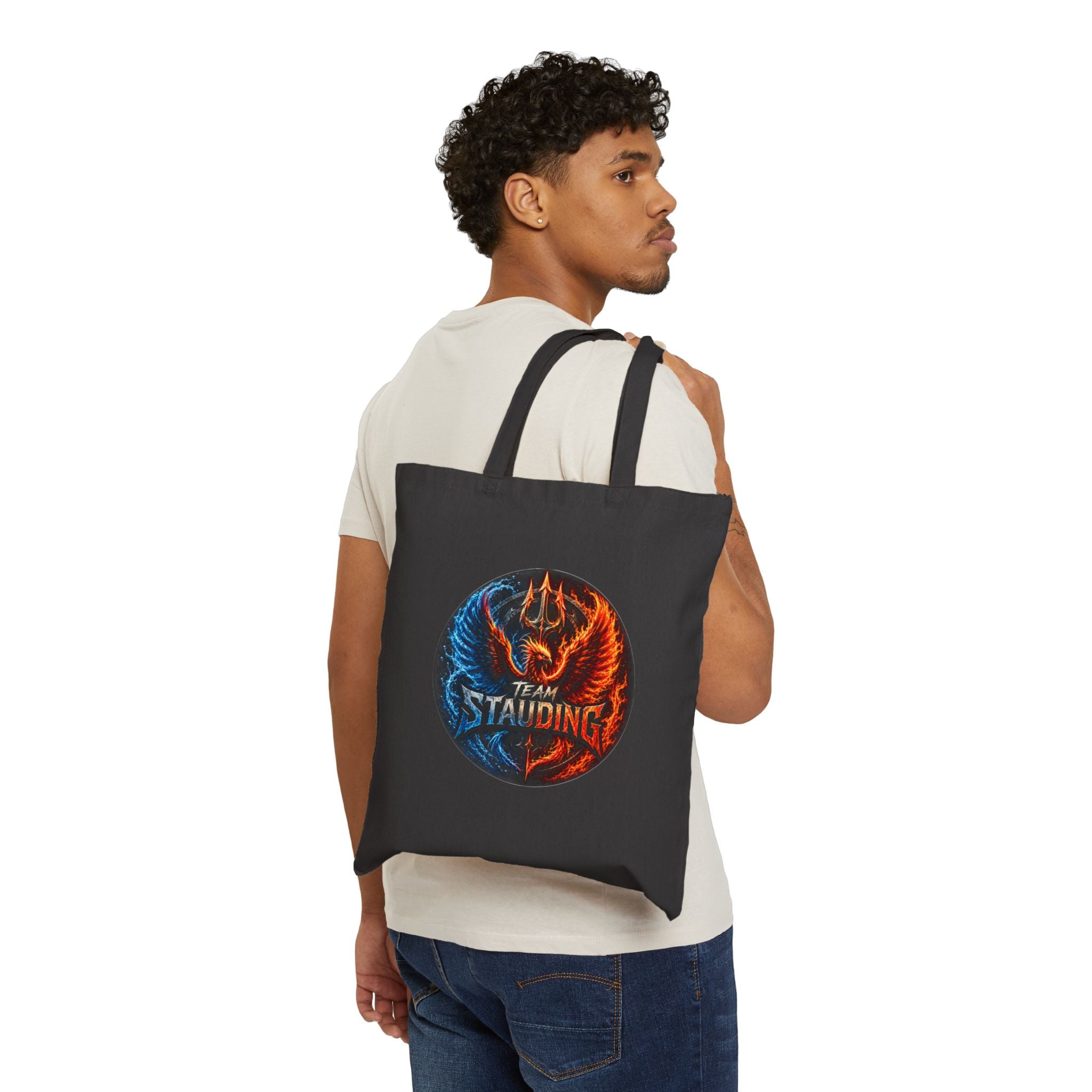 Tote Bag Team Stauding Phoenix & Trident Circle Design