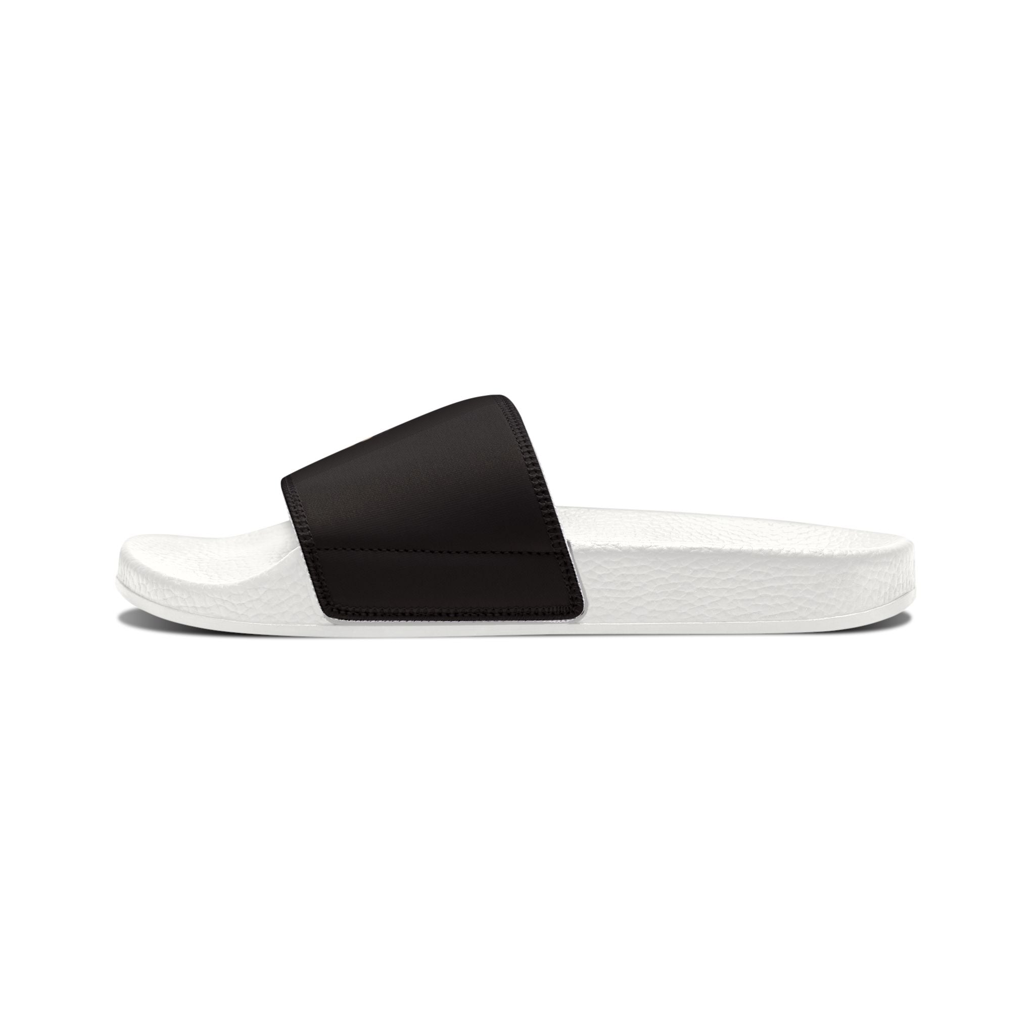 Men's Removable-Strap Slides — Black Bear Paw Graphic Pool & Casual Sandals