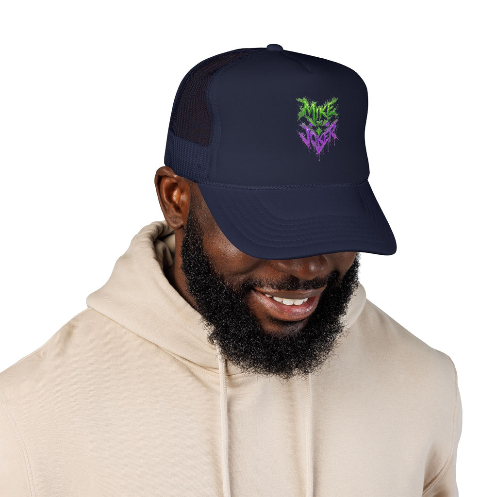 Trucker Hat with Neon Grunge Heart Logo