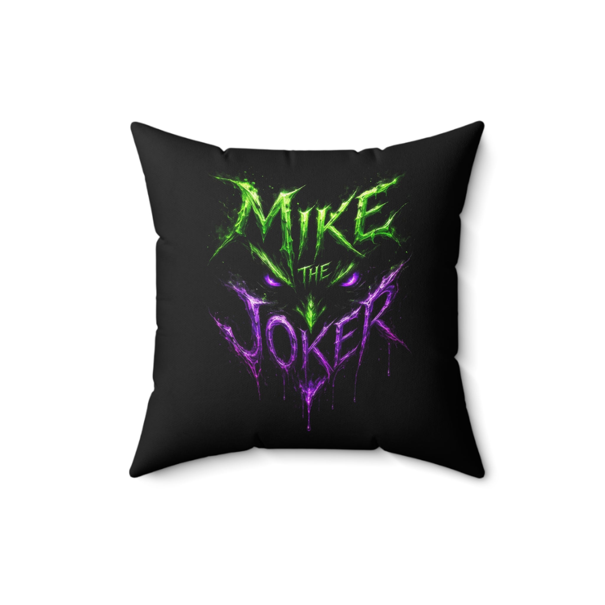 Mike the Joker Neon Graphic Pillow - Spun Polyester Decorative Cushion