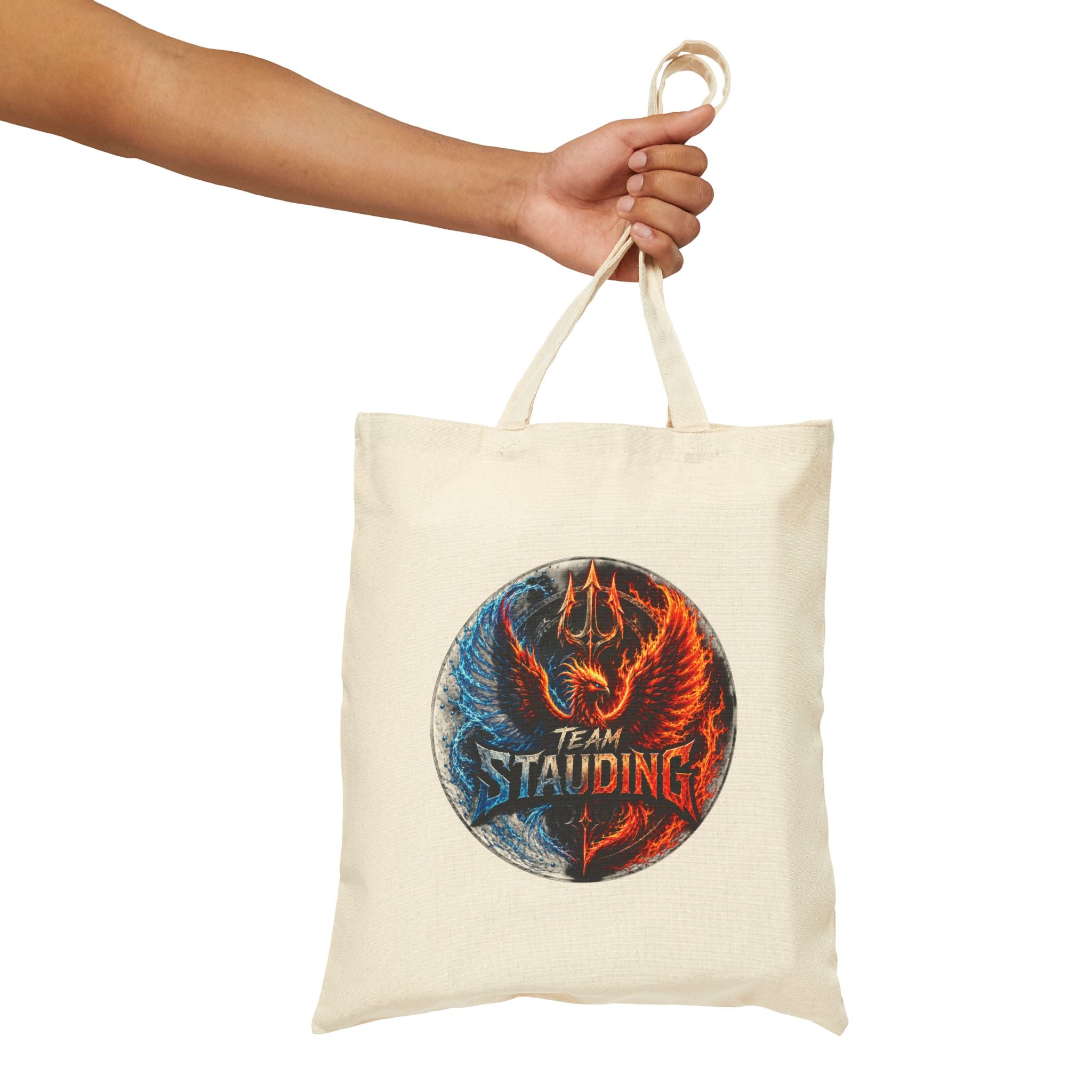 Tote Bag Team Stauding Phoenix & Trident Circle Design