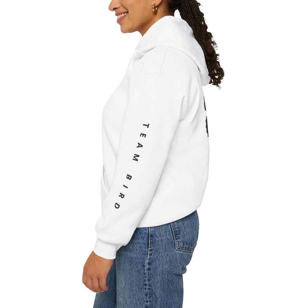 Butterfly Hoodie — "Team Bird" Blue Butterfly Graphic Hooded Sweatshirt