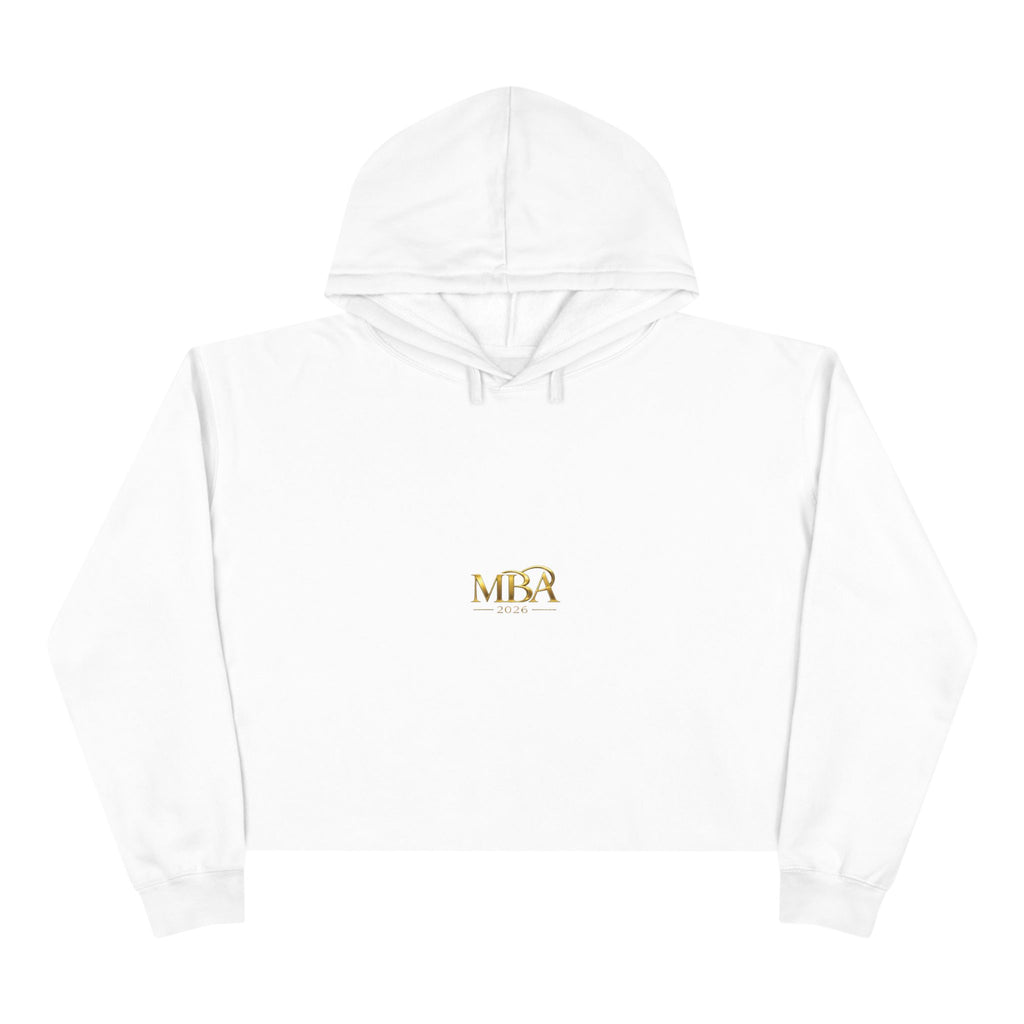 Cropped Hoodie — Gold 'MBA 2026' Minimal Logo
