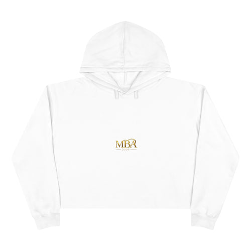 Cropped Hoodie — Gold 'MBA 2026' Minimal Logo