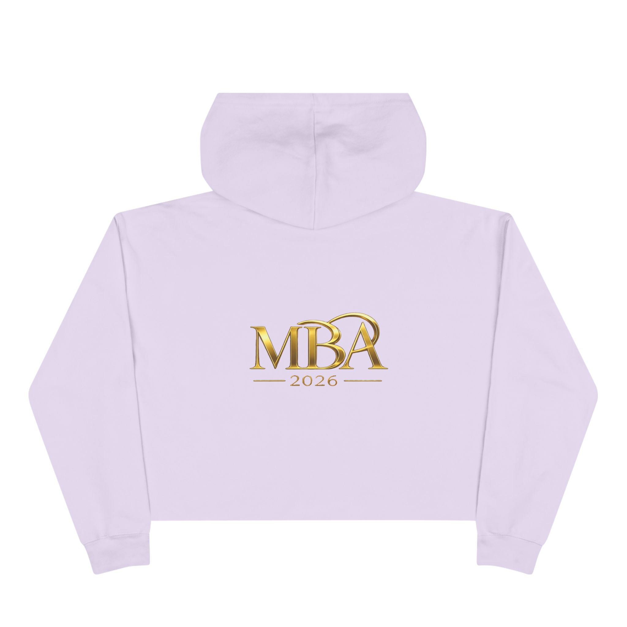 Cropped Hoodie — Gold 'MBA 2026' Minimal Logo