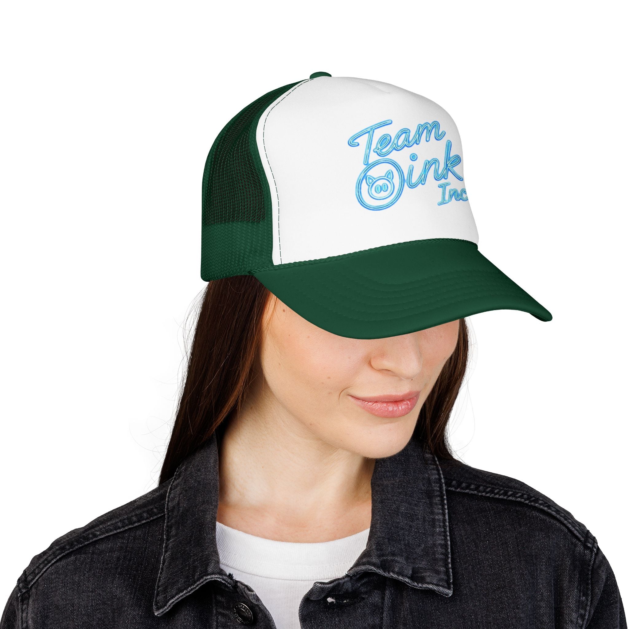 Team Oink Inc. Trucker Hat — Retro Embroidered Foam Cap