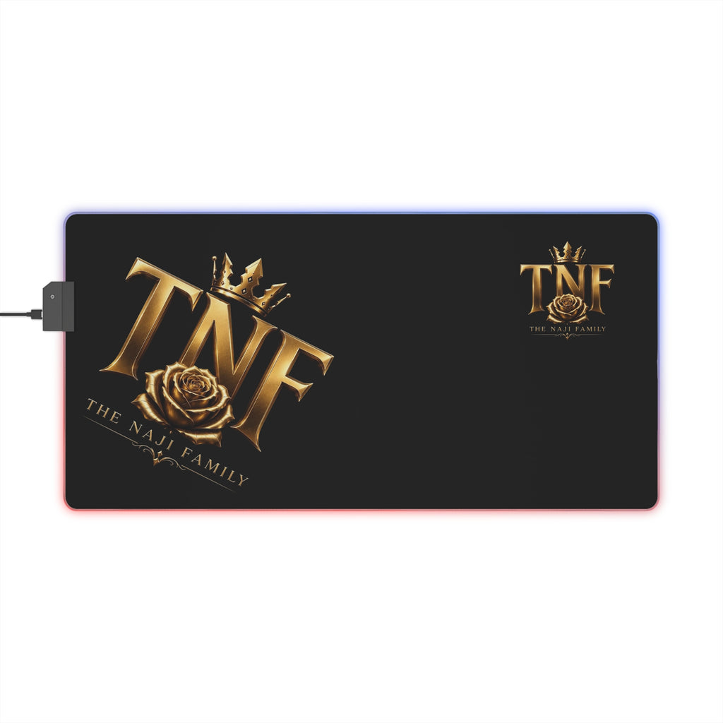 LED Gaming Mouse Pad — TNF The Naji Family Gold Crest RGB Desk Mat