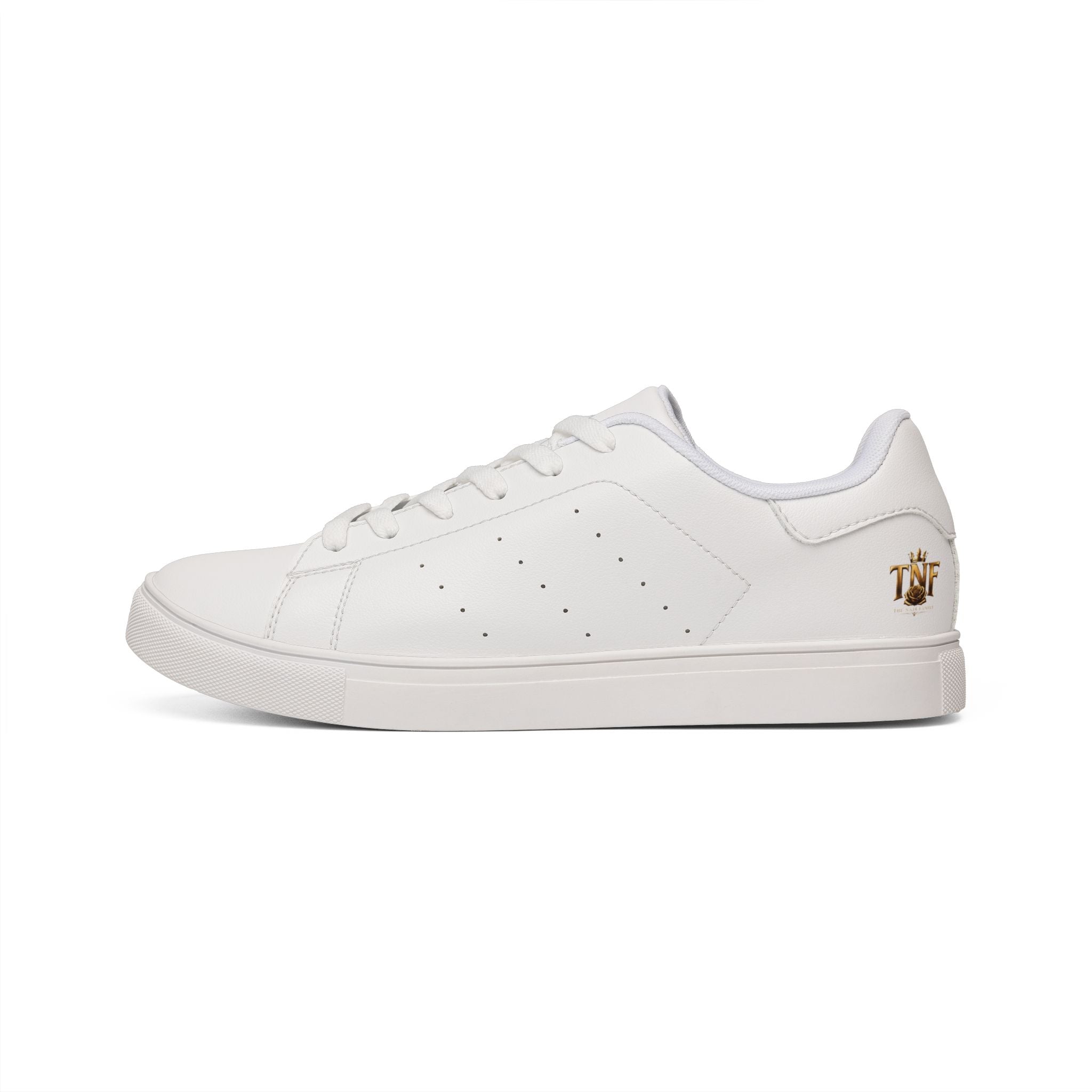 Men's White Leather Low-Top Sneakers — Classic Casual Everyday Shoes