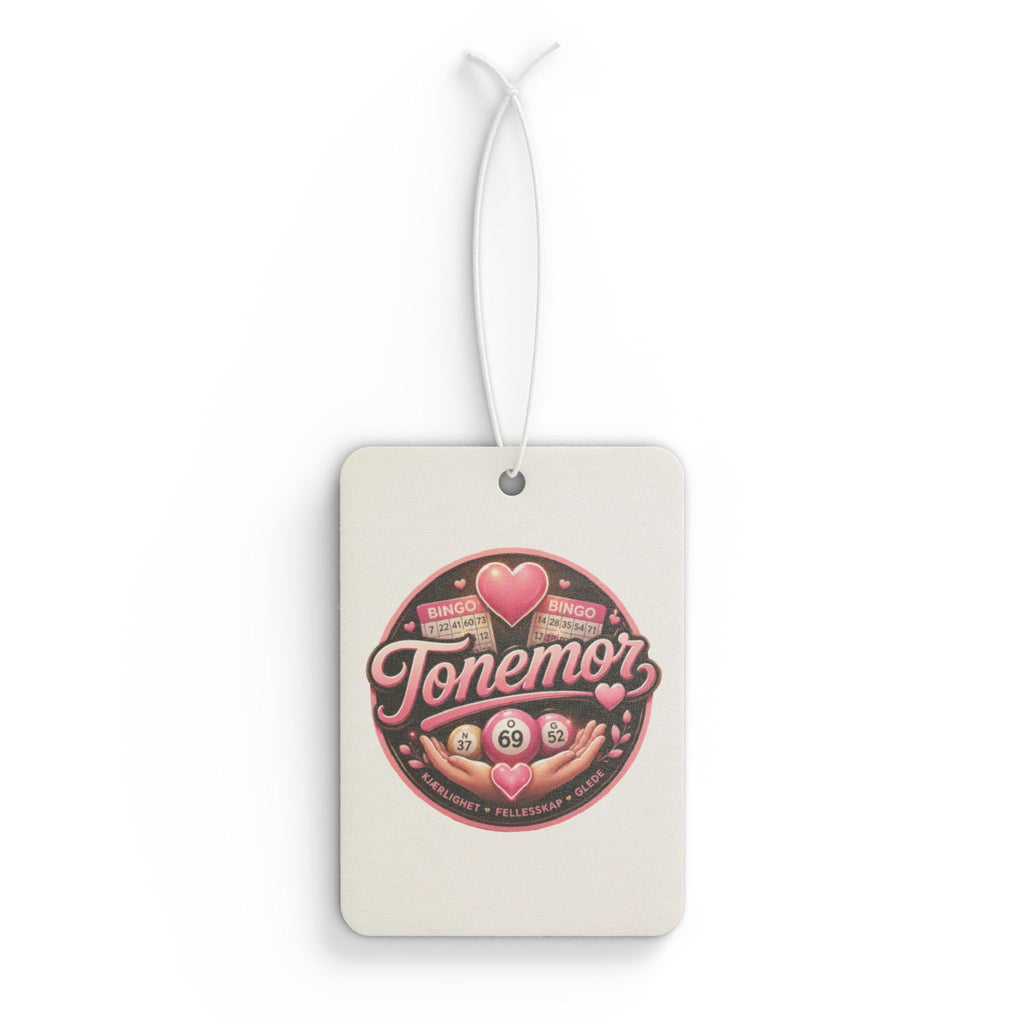 Car Air Freshener — Vintage Pink "Tonemoz" Heart Badge Scented Ornament