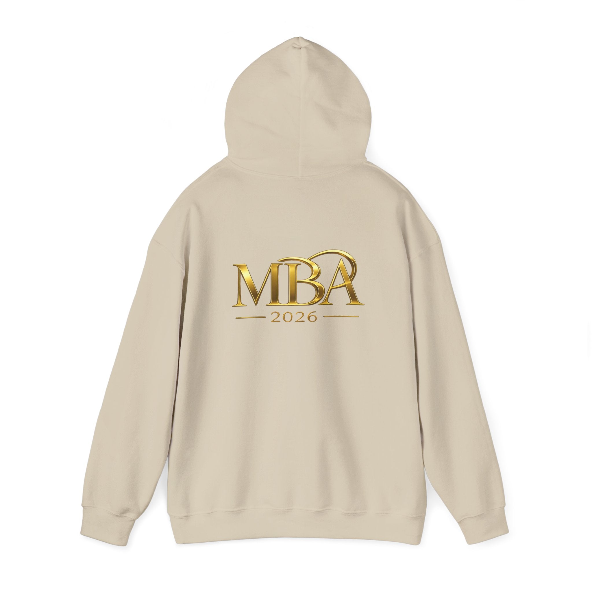 MBA 2026 Gold Logo Hoodie — Graduation/Alumni Commemorative Sweatshirt