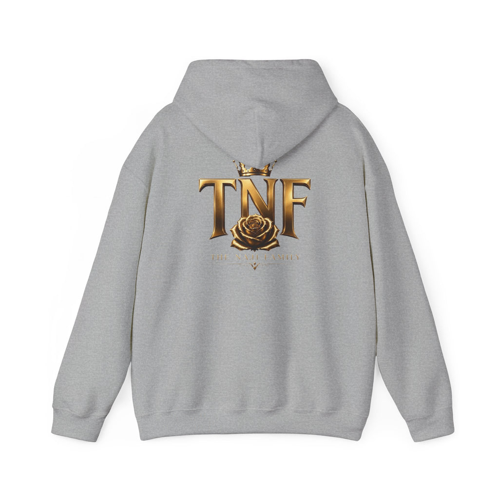 TNF Gold Rose Hoodie — Elegant Crown Logo Pullover