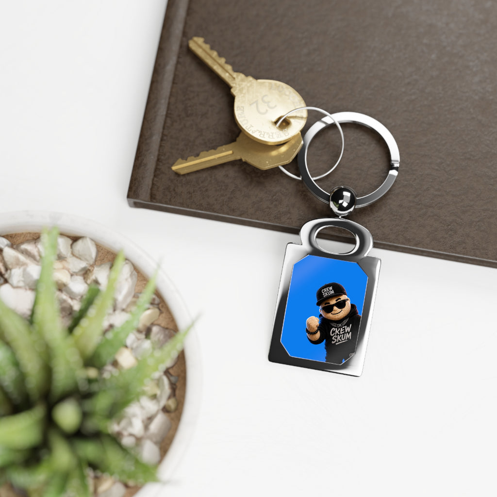 Rectangle Photo Keyring — Custom Photo Metal Keychain (Personalized Portrait Keepsake)