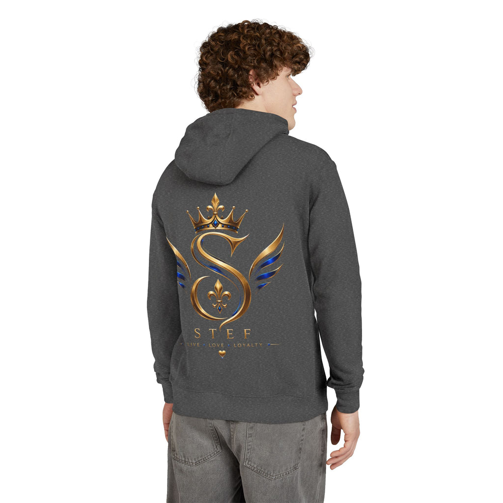 Crown S Wings Hoodie — Gold Fleur-de-Lis Logo French Terry Sweatshirt