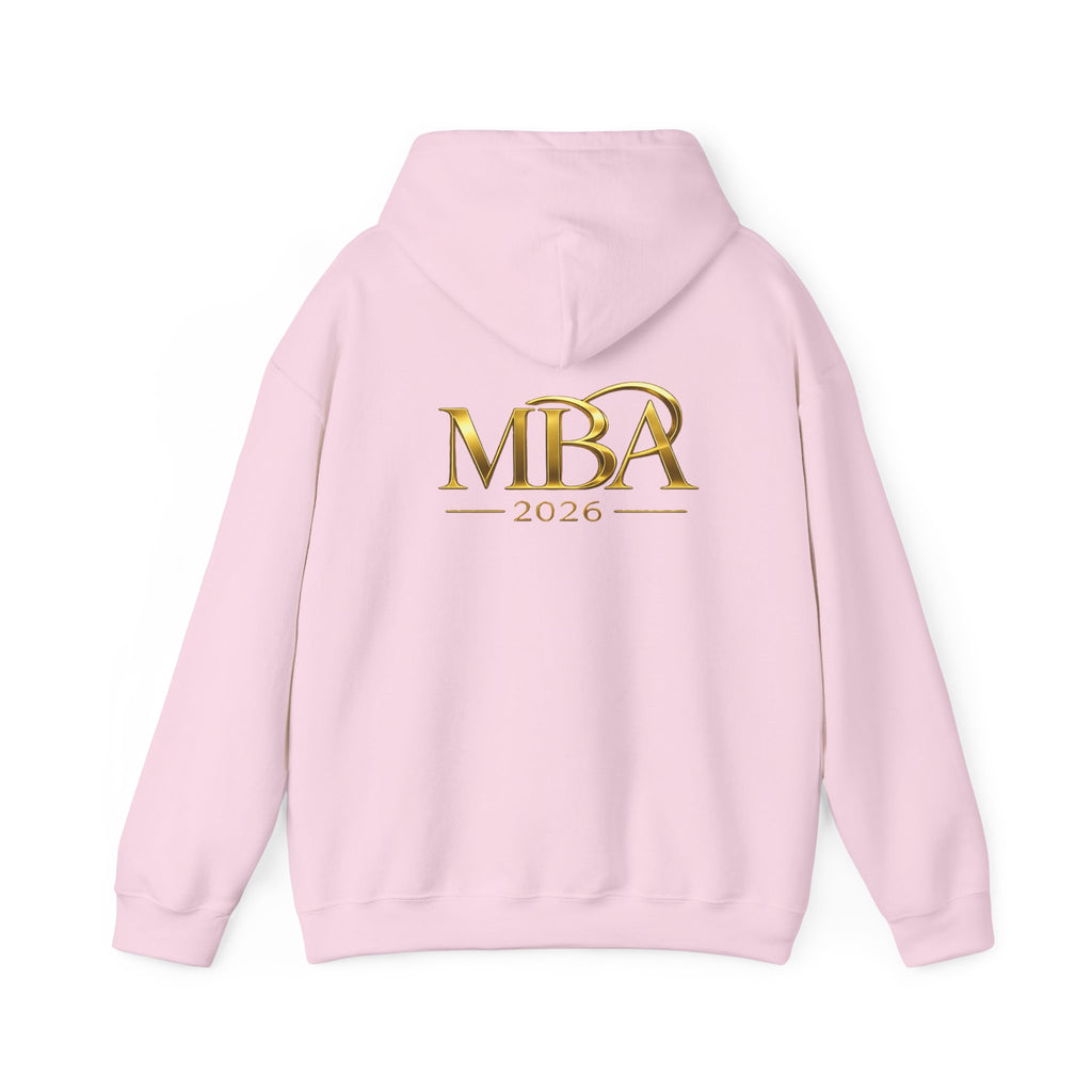 MBA 2026 Gold Logo Hoodie — Graduation/Alumni Commemorative Sweatshirt