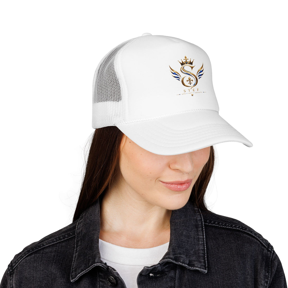 Embroidered Royal S Crest Trucker Hat – Gold Crown & Wings Foam Cap