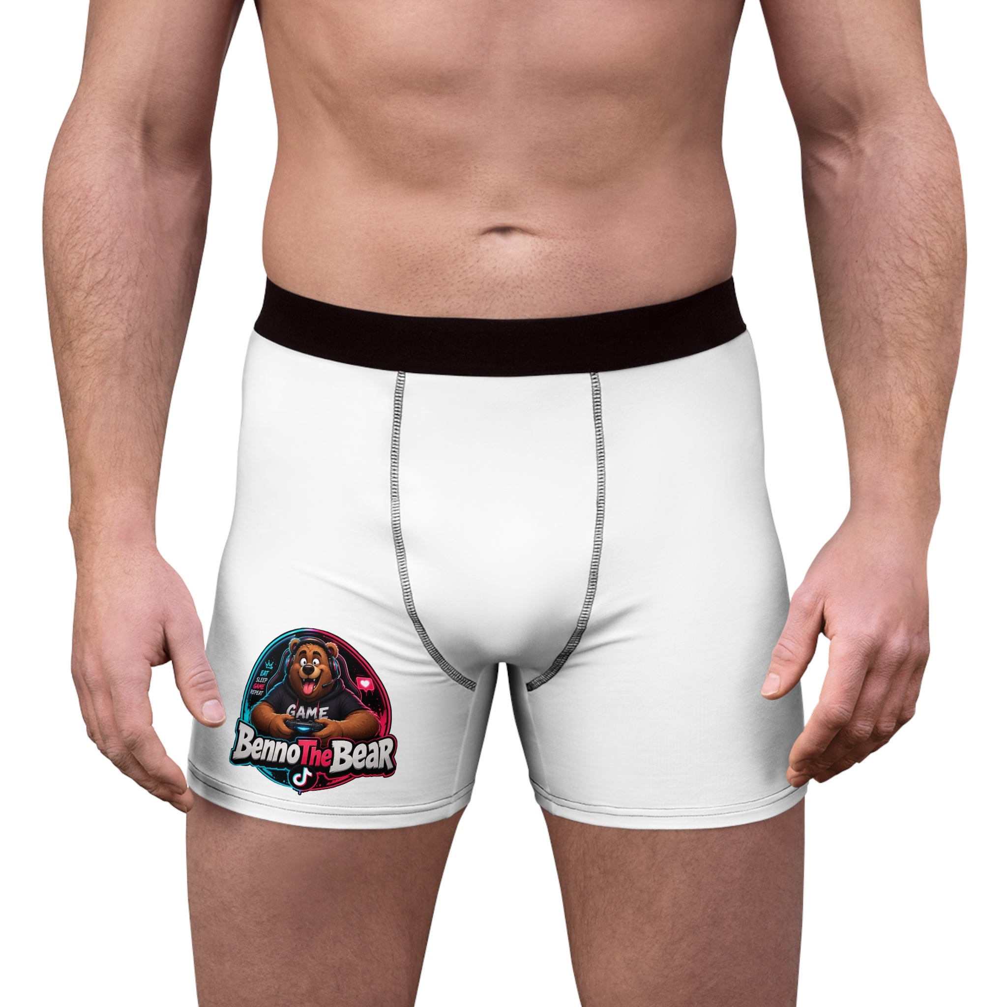 Benno the Bear Logo Boxer Briefs — Men’s Novelty AOP Underwear